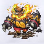 My Interpretation of the generation five Pokemon Emobar, drawn with touchmarkers.